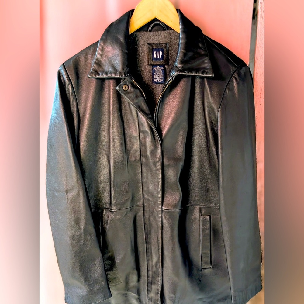 Gap Black Leather Jacket - image 1